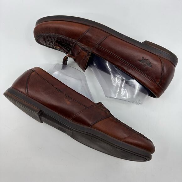 Dockers Tassel Loafer Slip On Flats Dress Shoes Leather Brown Mens Size US 9.5 - Picture 3 of 7